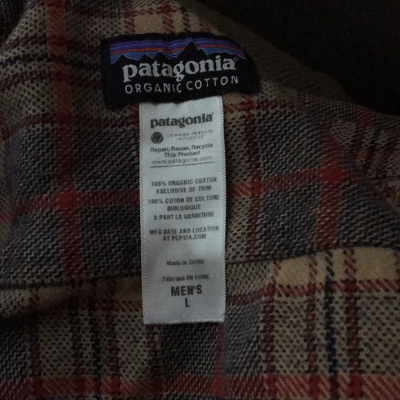 Patagonia Organic cotton L Men’s long sleeve Mid-weight  Fjord flannel EUC - Picture 6 of 7